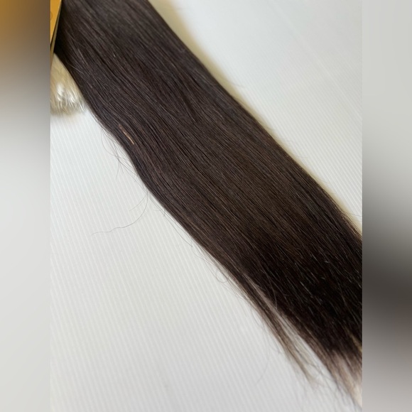Ultra Silky #2 Dark Brown 100% Human hair Extensions in Straight hair 18in - Picture 5 of 5
